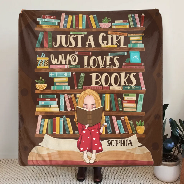 Custom Personalized Reading Girl Quilt/ Fleece Throw Blanket - Gift Idea For  Book Lover - Reading Is My Happy Place