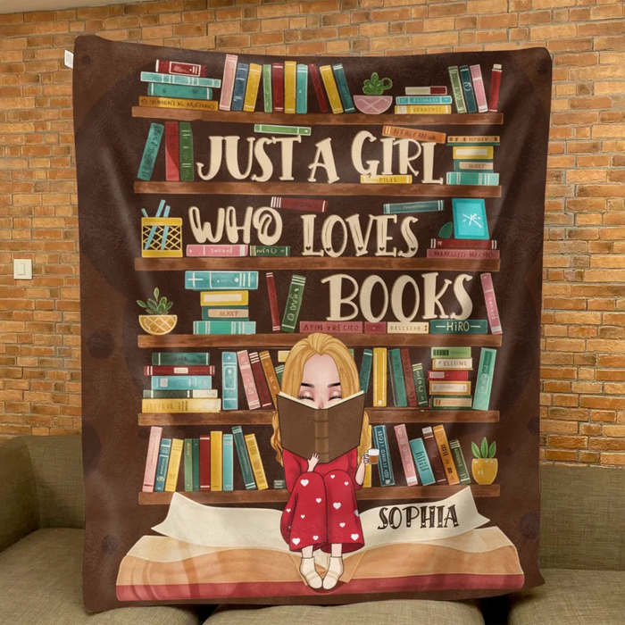 Custom Personalized Reading Girl Quilt/ Fleece Throw Blanket - Gift Idea For  Book Lover - Reading Is My Happy Place