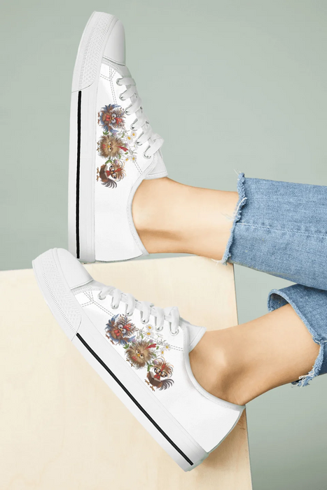 Custom Personalized Chicken Flower Sneakers - Gift Idea For Chicken Lover