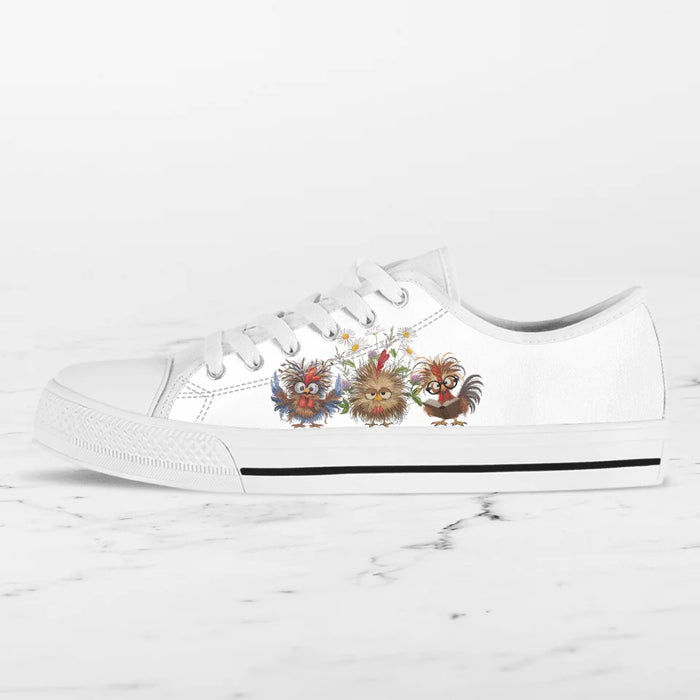 Custom Personalized Chicken Flower Sneakers - Gift Idea For Chicken Lover