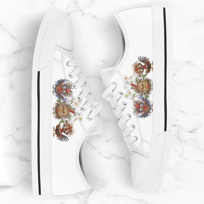 Custom Personalized Chicken Flower Sneakers - Gift Idea For Chicken Lover