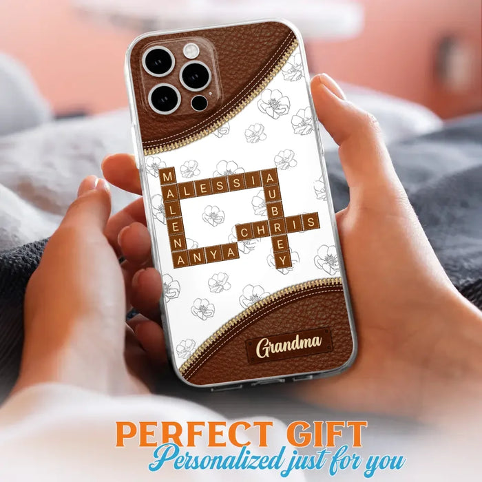 Custom Personalized Grandma Crossword iPhone/ Samsung Case - Gift Idea For Christmas/ Grandma