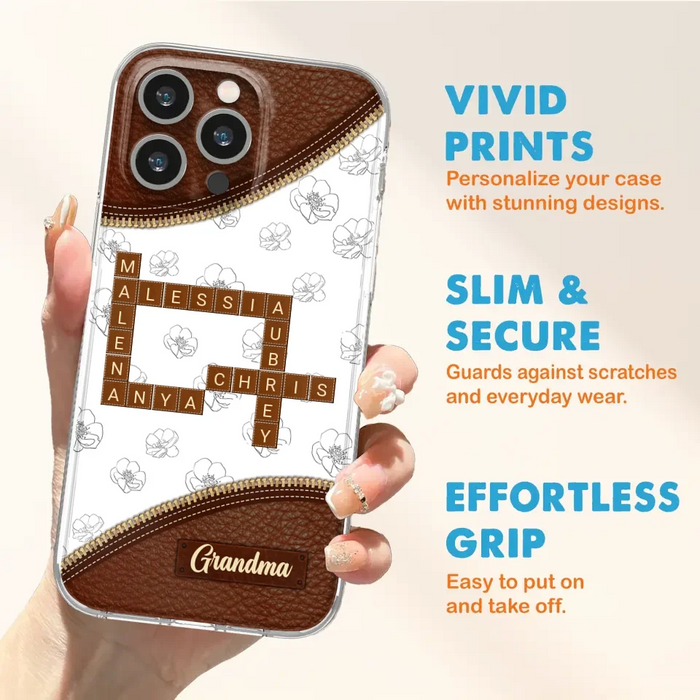 Custom Personalized Grandma Crossword iPhone/ Samsung Case - Gift Idea For Christmas/ Grandma