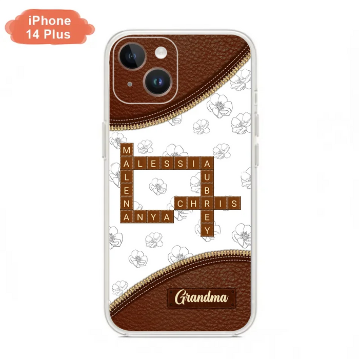 Custom Personalized Grandma Crossword iPhone/ Samsung Case - Gift Idea For Christmas/ Grandma