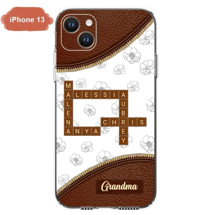 Custom Personalized Grandma Crossword iPhone/ Samsung Case - Gift Idea For Christmas/ Grandma