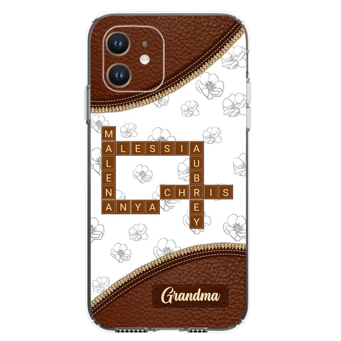 Custom Personalized Grandma Crossword iPhone/ Samsung Case - Gift Idea For Christmas/ Grandma