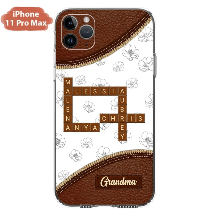 Custom Personalized Grandma Crossword iPhone/ Samsung Case - Gift Idea For Christmas/ Grandma