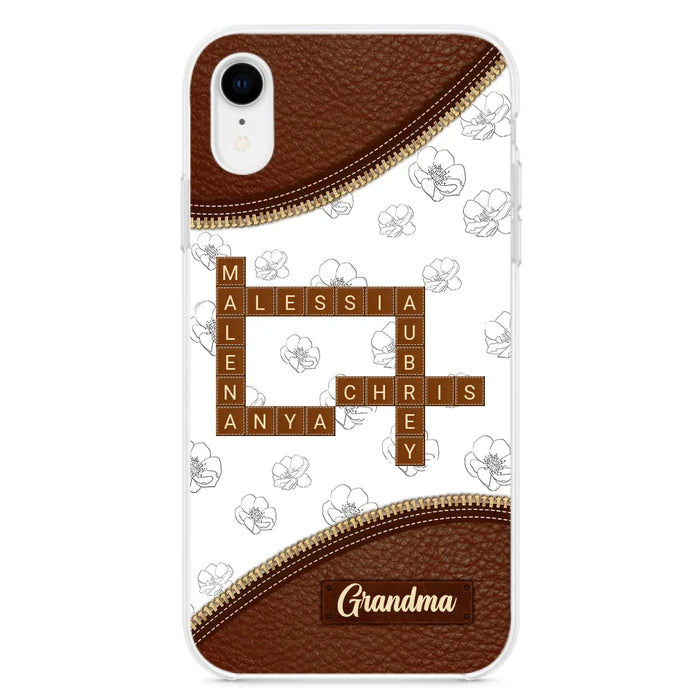 Custom Personalized Grandma Crossword iPhone/ Samsung Case - Gift Idea For Christmas/ Grandma