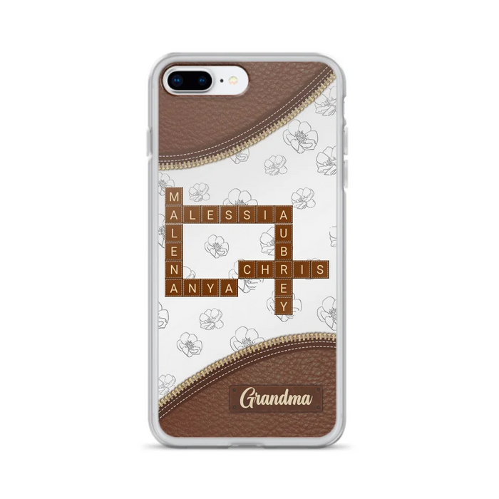 Custom Personalized Grandma Crossword iPhone/ Samsung Case - Gift Idea For Christmas/ Grandma