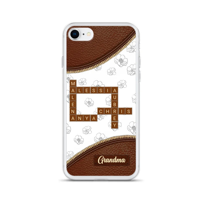 Custom Personalized Grandma Crossword iPhone/ Samsung Case - Gift Idea For Christmas/ Grandma