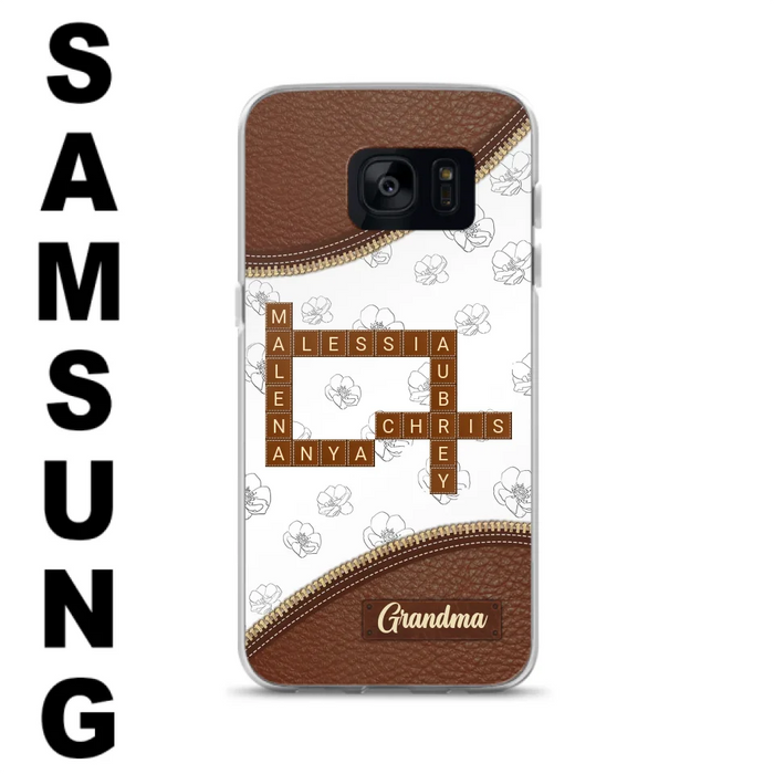 Custom Personalized Grandma Crossword iPhone/ Samsung Case - Gift Idea For Christmas/ Grandma