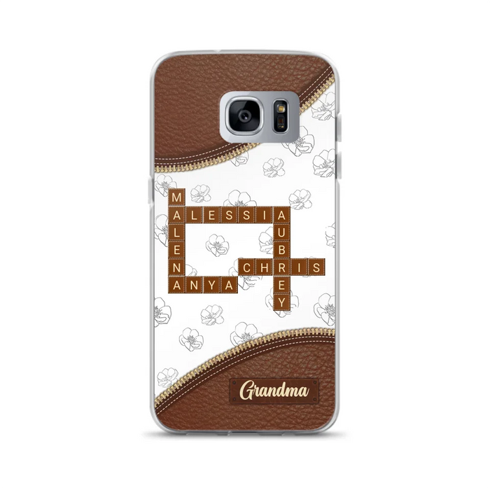 Custom Personalized Grandma Crossword iPhone/ Samsung Case - Gift Idea For Christmas/ Grandma