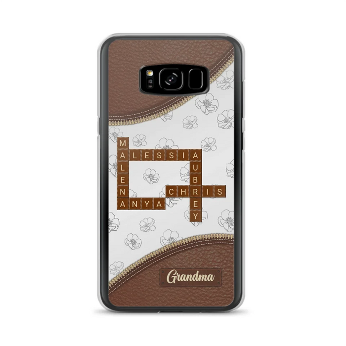 Custom Personalized Grandma Crossword iPhone/ Samsung Case - Gift Idea For Christmas/ Grandma