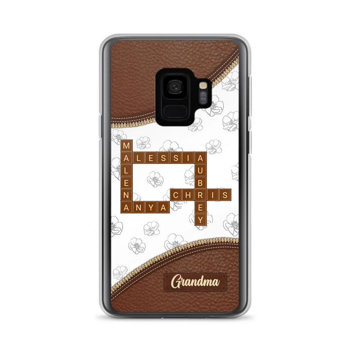 Custom Personalized Grandma Crossword iPhone/ Samsung Case - Gift Idea For Christmas/ Grandma