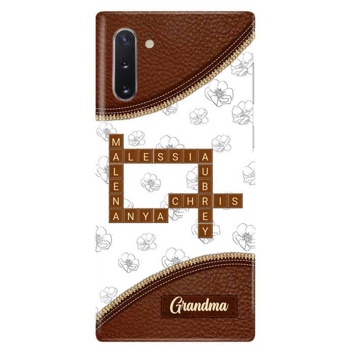 Custom Personalized Grandma Crossword iPhone/ Samsung Case - Gift Idea For Christmas/ Grandma