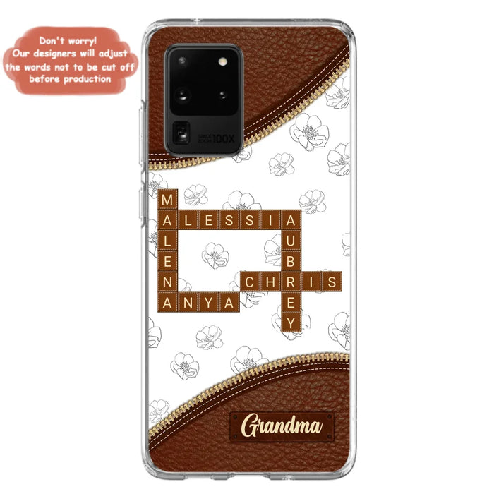 Custom Personalized Grandma Crossword iPhone/ Samsung Case - Gift Idea For Christmas/ Grandma