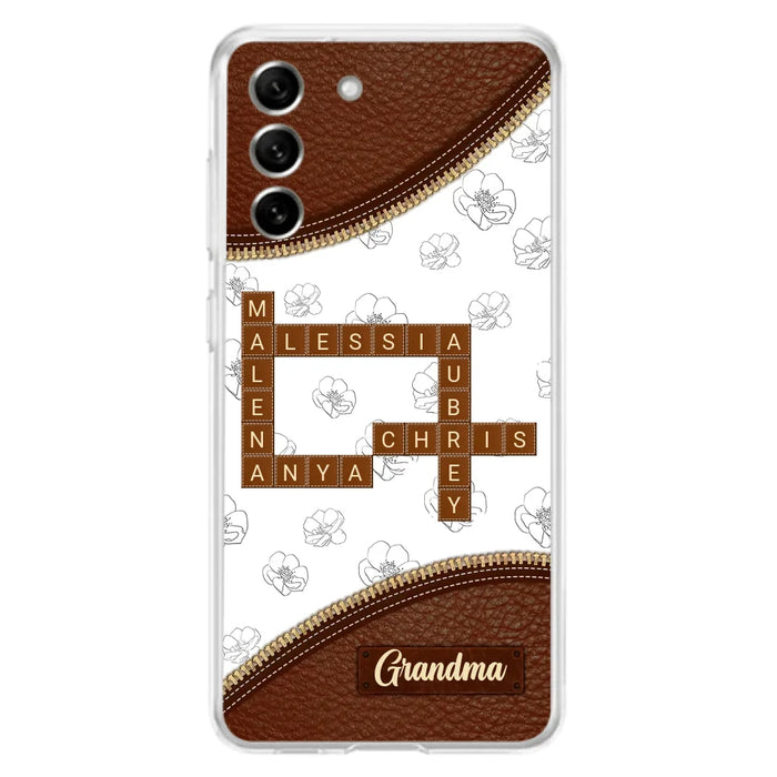 Custom Personalized Grandma Crossword iPhone/ Samsung Case - Gift Idea For Christmas/ Grandma