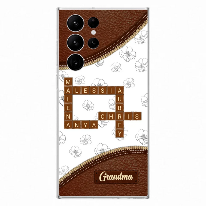 Custom Personalized Grandma Crossword iPhone/ Samsung Case - Gift Idea For Christmas/ Grandma