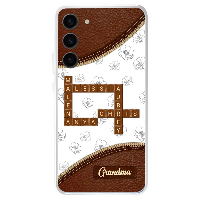 Custom Personalized Grandma Crossword iPhone/ Samsung Case - Gift Idea For Christmas/ Grandma