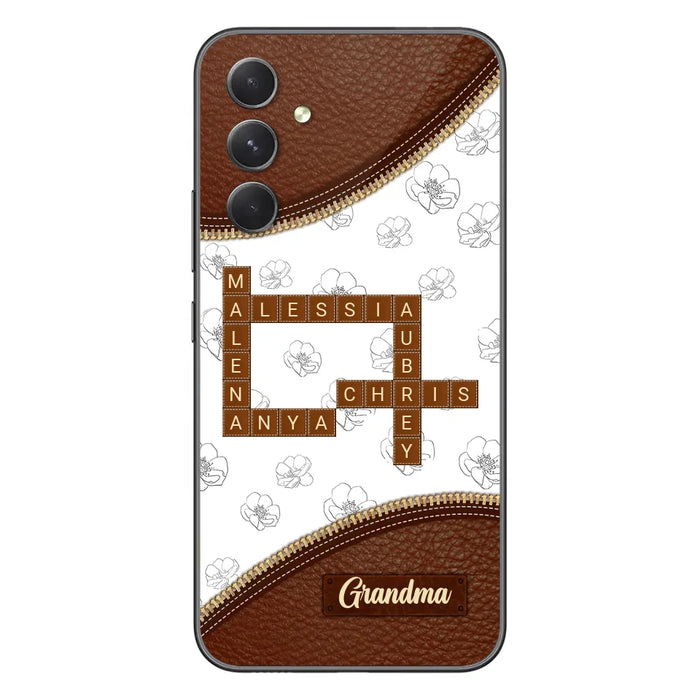 Custom Personalized Grandma Crossword iPhone/ Samsung Case - Gift Idea For Christmas/ Grandma