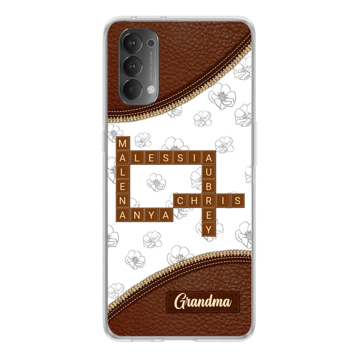 Custom Personalized Grandma Crossword Phone Case For Xiaomi/ Oppo/ Huawei - Gift Idea For Christmas/ Grandma