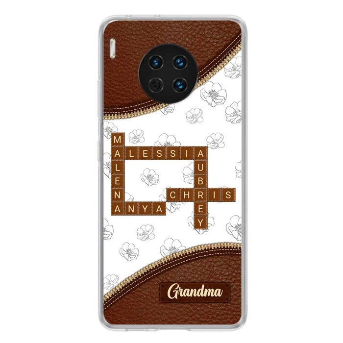 Custom Personalized Grandma Crossword Phone Case For Xiaomi/ Oppo/ Huawei - Gift Idea For Christmas/ Grandma