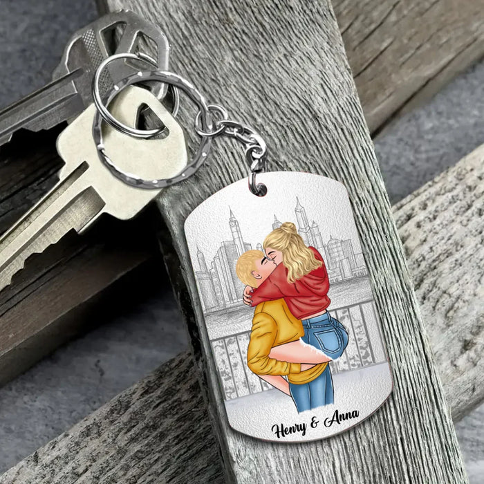 Custom Personalized Couple Aluminum Keychain - Gift Idea For Husband Wife, LGBTQ+/ Him Her - The Day I Met You I Found My Missing Piece