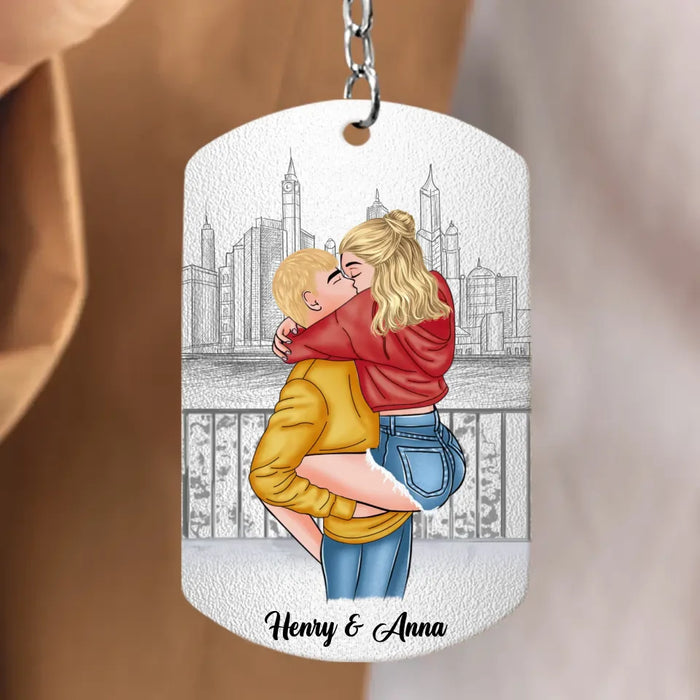 Personalized Couple Aluminum Keychain - Gift Idea For Husband Wife, LGBTQ+/Him Her - The Day I Met You I Found My Missing Piece