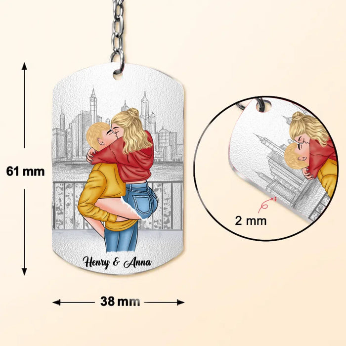 Personalized Couple Aluminum Keychain - Gift Idea For Husband Wife, LGBTQ+/Him Her - The Day I Met You I Found My Missing Piece