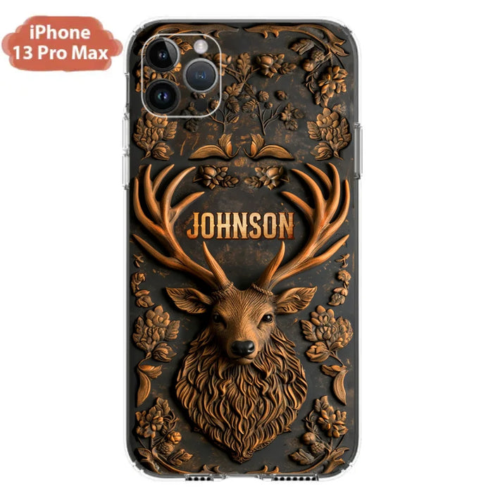 Custom Personalized Deer Hunting 3D Printed Effect Phone Case - Gift Idea For Hunting Lover - Case For iPhone/ Samsung