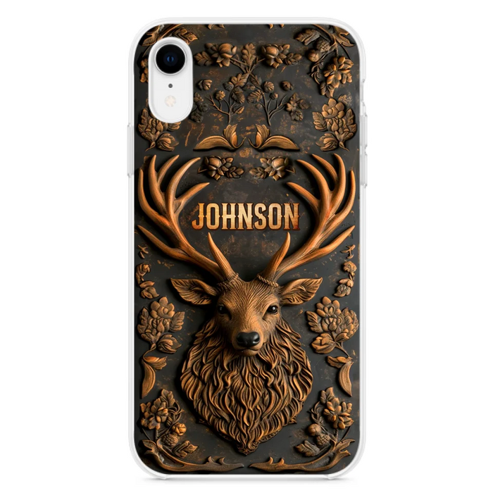 Custom Personalized Deer Hunting 3D Printed Effect Phone Case - Gift Idea For Hunting Lover - Case For iPhone/ Samsung