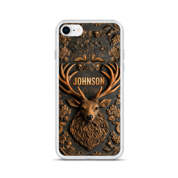 Custom Personalized Deer Hunting 3D Printed Effect Phone Case - Gift Idea For Hunting Lover - Case For iPhone/ Samsung