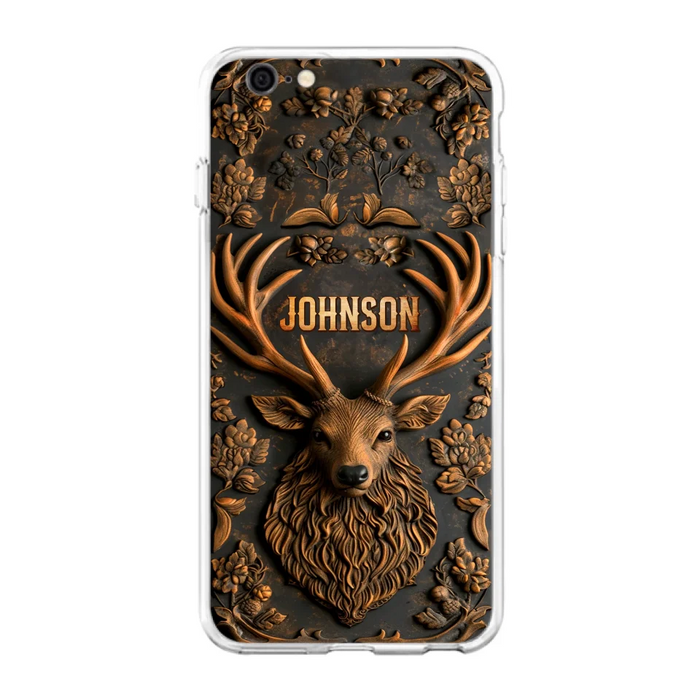 Custom Personalized Deer Hunting 3D Printed Effect Phone Case - Gift Idea For Hunting Lover - Case For iPhone/ Samsung