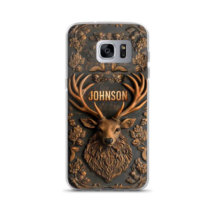 Custom Personalized Deer Hunting 3D Printed Effect Phone Case - Gift Idea For Hunting Lover - Case For iPhone/ Samsung