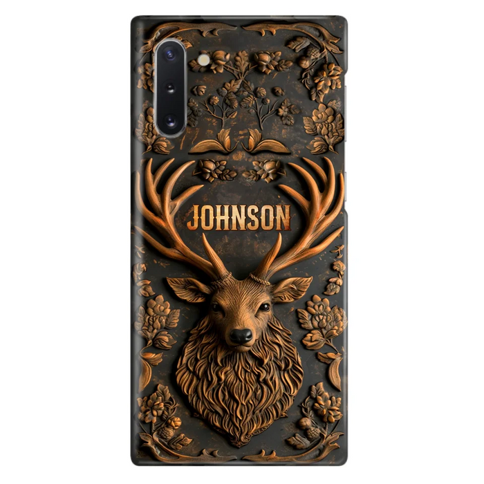 Custom Personalized Deer Hunting 3D Printed Effect Phone Case - Gift Idea For Hunting Lover - Case For iPhone/ Samsung