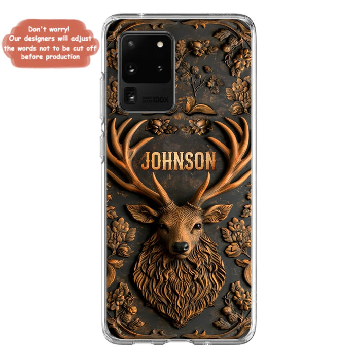 Custom Personalized Deer Hunting 3D Printed Effect Phone Case - Gift Idea For Hunting Lover - Case For iPhone/ Samsung