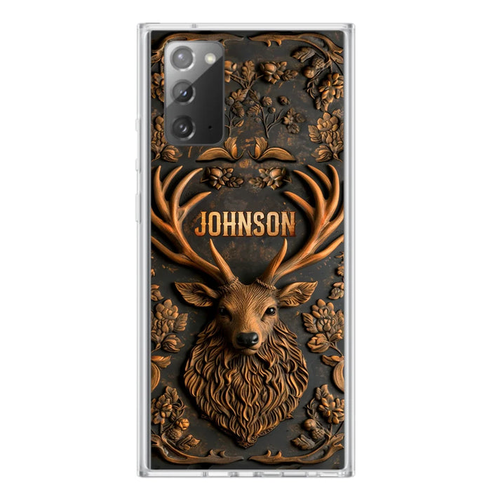 Custom Personalized Deer Hunting 3D Printed Effect Phone Case - Gift Idea For Hunting Lover - Case For iPhone/ Samsung