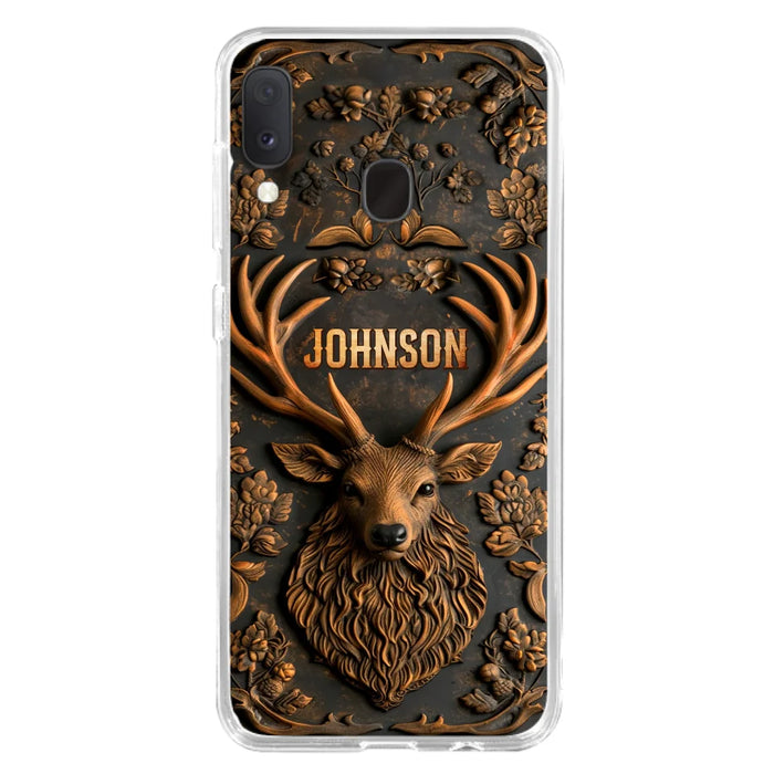 Custom Personalized Deer Hunting 3D Printed Effect Phone Case - Gift Idea For Hunting Lover - Case For iPhone/ Samsung