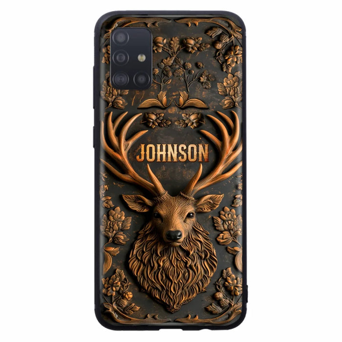 Custom Personalized Deer Hunting 3D Printed Effect Phone Case - Gift Idea For Hunting Lover - Case For iPhone/ Samsung