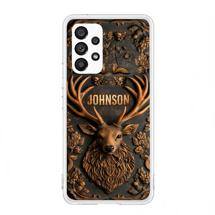 Custom Personalized Deer Hunting 3D Printed Effect Phone Case - Gift Idea For Hunting Lover - Case For iPhone/ Samsung