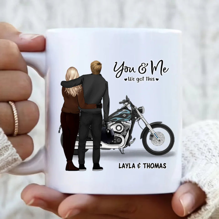 Custom Personalized Biker Couple Coffee Mug - Gift For Couple, Bikers - Mother's Day Gift For Wife From Husband