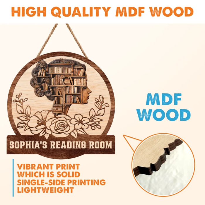 Personalized Reading Room Wooden Sign - Gift Idea Book Lover