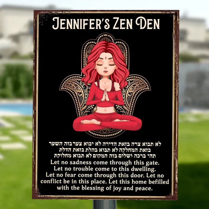 Custom Personalized Zen Den Metal Sign - Gift Idea For Yoga Lover - Let This Home Befilled With The Blessing Of Joy And Peace