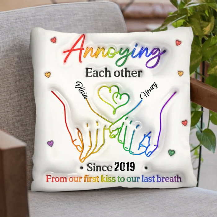 Custom Personalized Couple Pillow Cover - Gift For Couple/ Her/ Him - Annoying Each Other