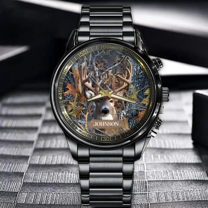 Personalized Deer Watch - Christmas Gift Idea For Hunting Lover/Dad