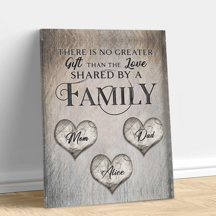 Personalized Family Unframed Canvas - Up to 9 Members - Gift Idea For Family - There Is No Greater Gift Than The Love Shared By A Family