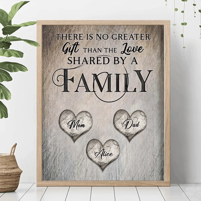 Personalized Family Unframed Vertical Poster - Up to 9 Members - Gift Idea For Family - There Is No Greater Gift Than The Love Shared By A Family