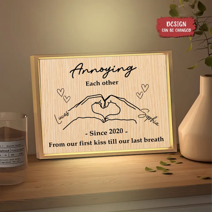 Personalized Couple Lighting Frame Canvas - Gift Idea For Couple/Anniversary - From Our First Kiss Till Our Last Breath