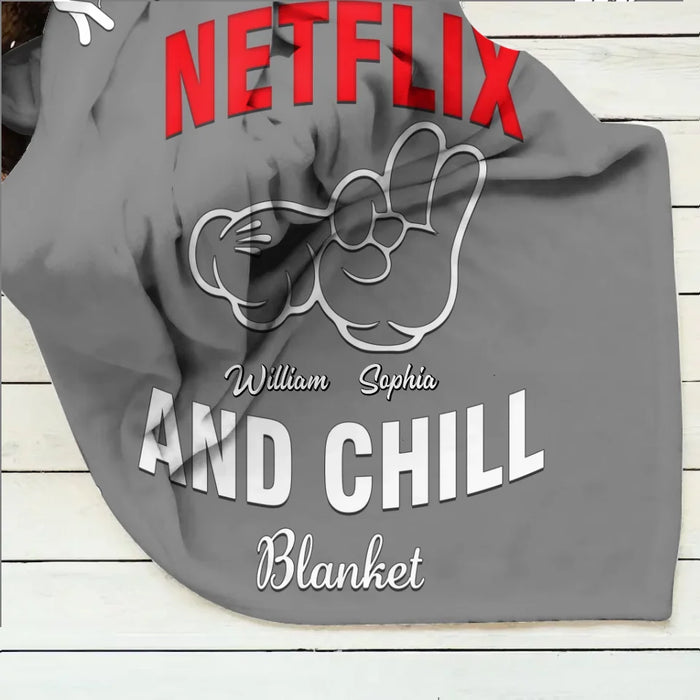 Personalized Couple Fleece Throw Blanket & Quilt - Gift Idea For Couple - My Netflix And Chill Blanket