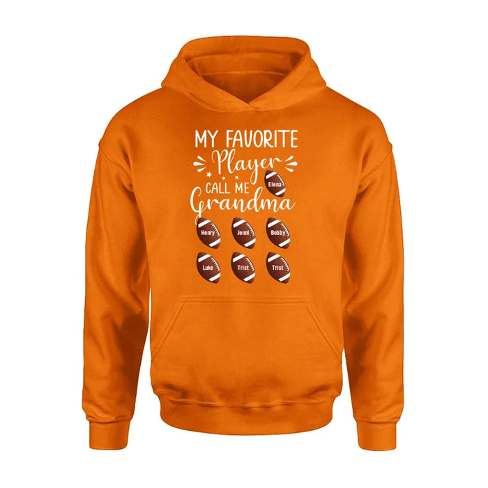 Personalized Football T-Shirt - My Favorite Player Call Me Grandma